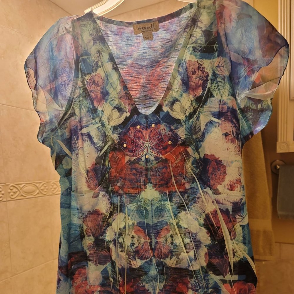 Pink and Blue Top